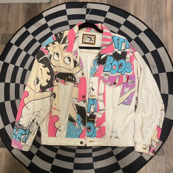 Betty Boop Cartoon Vintage Rare Pink Jacket Size Medium